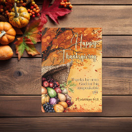 Storm 2 Korintiërs 9:15 Gelukkig Thanksgiving Kaart