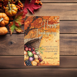Storm 2 Korintiërs 9:15 Gelukkig Thanksgiving Kaart