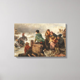 Storm aan de kust (door Rudolf Jordan) Canvas Afdruk