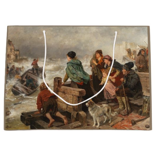 Storm aan de kust (door Rudolf Jordan) Groot Cadeauzakje (Voorkant)