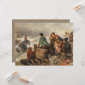 Storm aan de kust (door Rudolf Jordan) Kaart (Voorkant / Achterkant in situ)