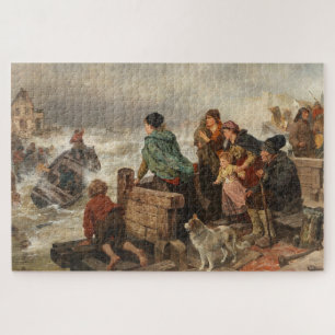 Storm aan de kust (door Rudolf Jordan) Legpuzzel