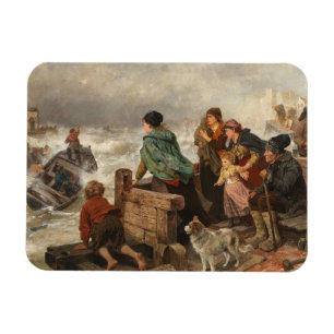 Storm aan de kust (door Rudolf Jordan) Magneet