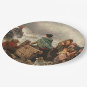 Storm aan de kust (door Rudolf Jordan) Papieren Bordje (Gekanteld)