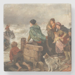 Storm aan de kust (door Rudolf Jordan) Stenen Onderzetter