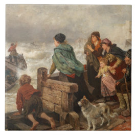 Storm aan de kust (door Rudolf Jordan) Tegeltje