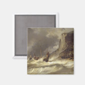 Storm aan de kust van Etretat, Normandië, 1851 Magneet (Voorkant / Achterkant)