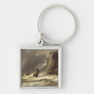 Storm aan de kust van Etretat, Normandië, 1851 Sleutelhanger