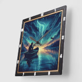 Storm aan het meer vierkante klok (Hoek)