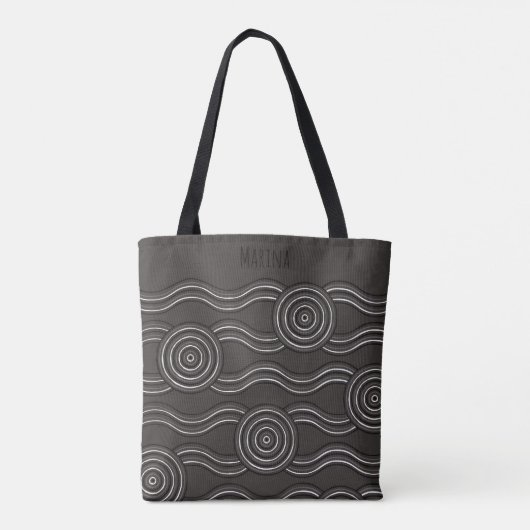 Storm Aangepaste Monogram Naam Australische Dreamt Tote Bag (Achterkant)