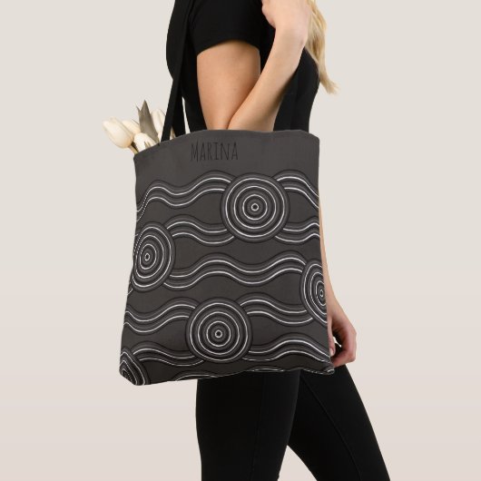Storm Aangepaste Monogram Naam Australische Dreamt Tote Bag (Dichtbij)