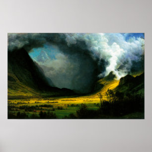 Storm Albert Bierstadt in het Poster van de bergen
