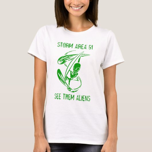 Storm Area 51 groene Alien T-shirt (Voorkant)