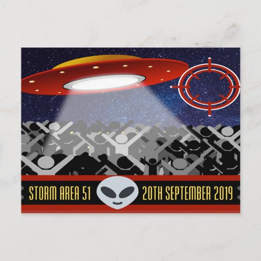 Storm Area 51 populaire meme humor briefkaart (Voorkant)