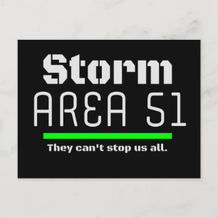 Storm Area 51 Ze kunnen ons niet allemaal tegenhou Briefkaart