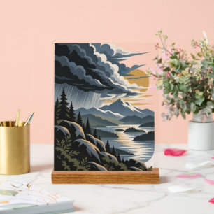 Storm beweegt oostwaarts Modern natuurposter Acryl Bord