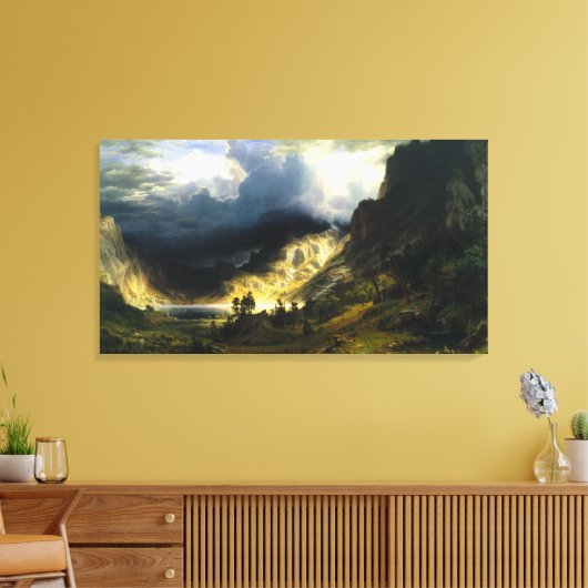 Storm Bierstadt in het Rocky-gebergte Canvas Afdruk (Insitu (Woonkamer))