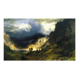 Storm Bierstadt in het Rocky-gebergte Foto Afdruk