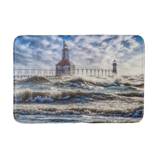 Storm bij de vuurtoren van St Joseph Badmat (Voorkant)