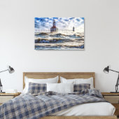 Storm bij de vuurtoren van St Joseph Canvas Afdruk (Insitu (Slaapkamer))