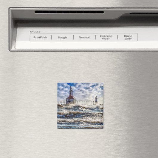 Storm bij de vuurtoren van St Joseph Magneet (Insitu (Vaatwasser))