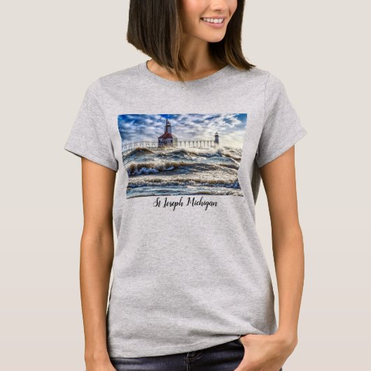 Storm bij St Joseph Lighthouse T-shirt (Voorkant)