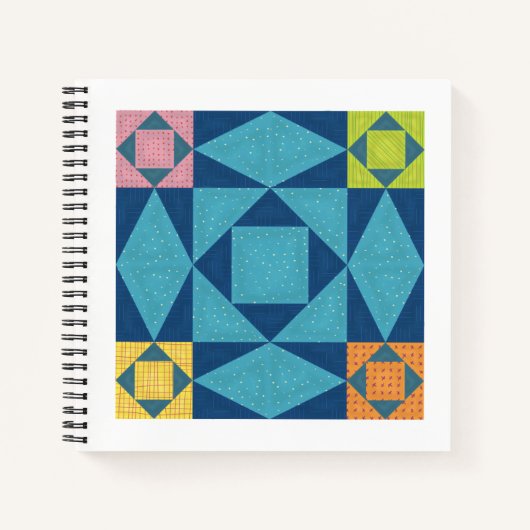 Storm bij Zee Quilt Square-laptop Notitieboek (Voorkant)