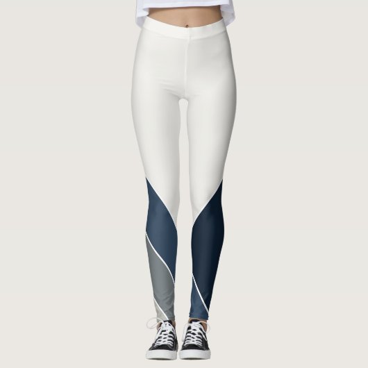 Storm Blauw en Grijs City Summer Home Leggings (Voorkant)
