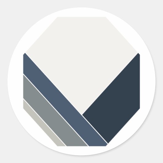 Storm Blauw en Grijs City Summer Home Ronde Sticker (Voorkant)