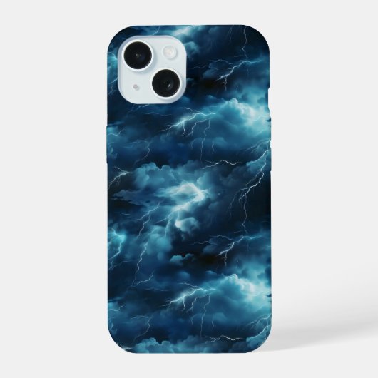 Storm Bliksem Patroon iPhone 15 Case (Achterkant)