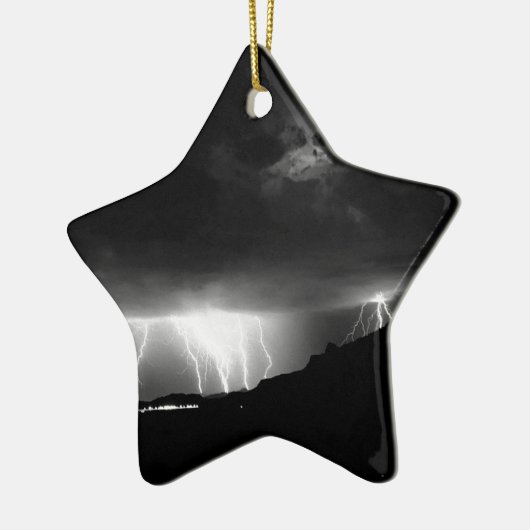 Storm bliksemstraal omlaag keramisch ornament (Links)