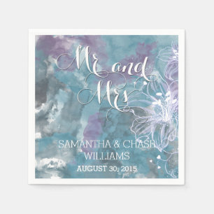 STORM BLUE WATERVERF HIBISCUS WEDING SERVET