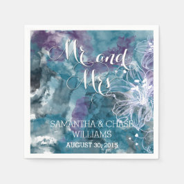 STORM BLUE WATERVERF HIBISCUS WEDING SERVET