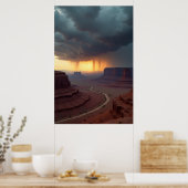 Storm boven het plateau poster (Keuken)