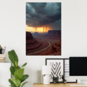 Storm boven het plateau poster (Thuiskantoor)