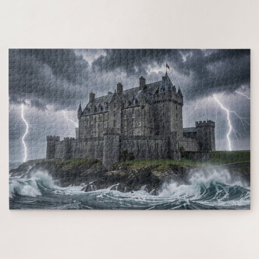 Storm Boven Kasteel Legpuzzel (Horizontaal)