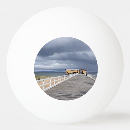 Storm boven Queenscliff Pier Pingpongbal (Voorkant)