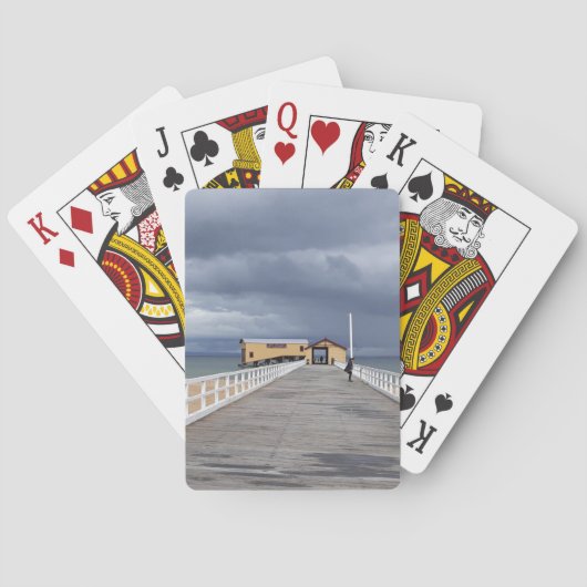 Storm boven Queenscliff Pier Pokerkaarten (Achterkant)