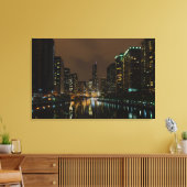 Storm breekt over Chicago Canvas Afdruk (Insitu (Woonkamer))