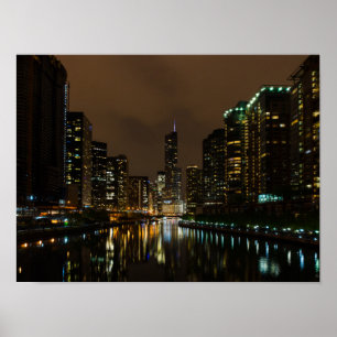 Storm breekt over Chicago Poster