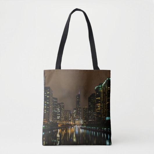 Storm breekt over Chicago Tote Bag (Voorkant)