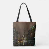 Storm breekt over Chicago Tote Bag (Achterkant)