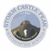 Storm Castle Peak (rood) Sticker (Voorkant)