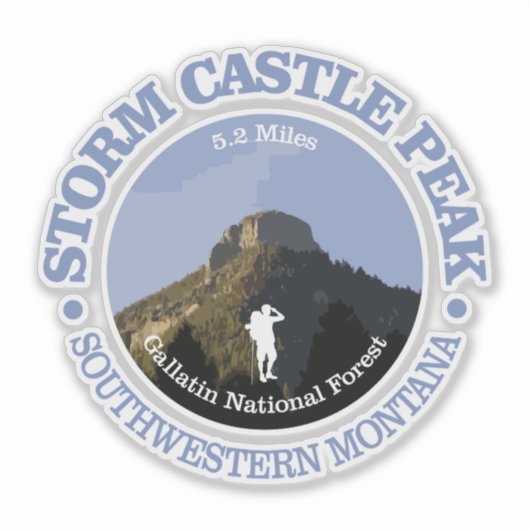 Storm Castle Peak (rood) Sticker (Voorkant)