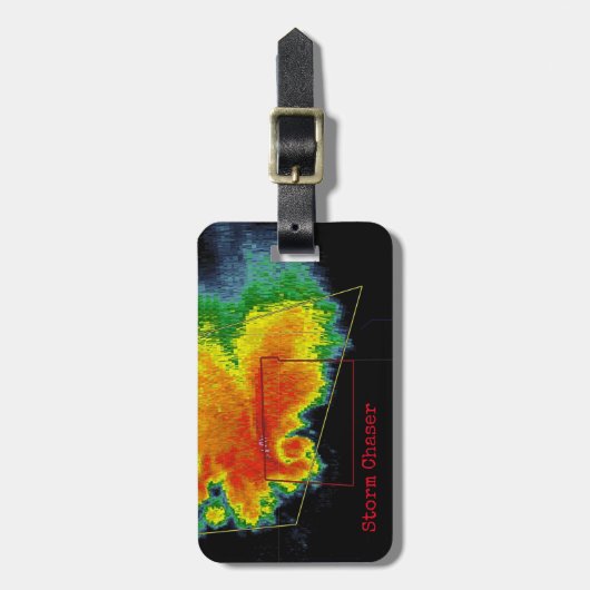 Storm Chaser Hook Echo Radar Afbeelding Bagagelabel (Voorkant verticaal)