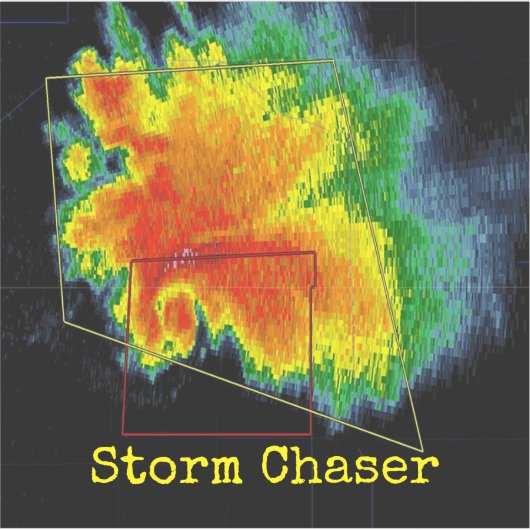 Storm Chaser Hook Echo Radar Afbeelding Sticker (Voorkant)