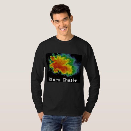 Storm Chaser Hook Echo Radar Afbeelding T-shirt (Voorkant volledig)