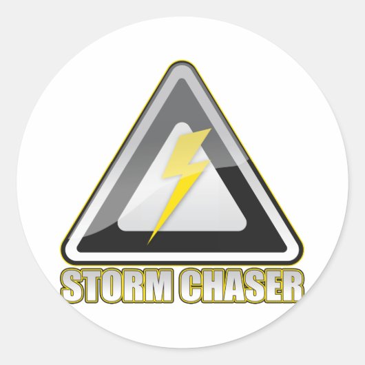 Storm Chaser Lightning Ronde Sticker (Voorkant)