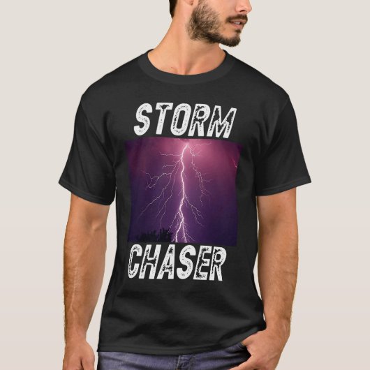 Storm Chaser Lightning Weer Afbeelding T-shirt (Voorkant)