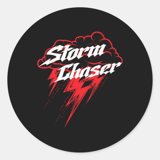Storm Chaser Onweer Meteoroloog Weatherman Ronde Sticker (Voorkant)
